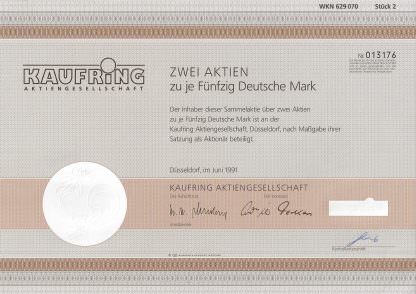 Kaufring Aktiengesellschaft, 1991