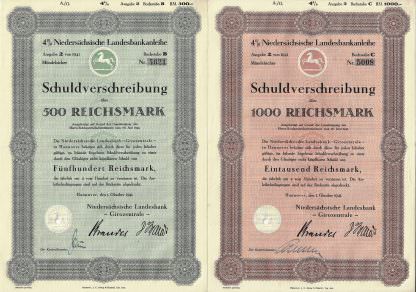 4% Niedersächsische Landesbankanleihe, Ausgabe 2 von 1941, Mündelsicher