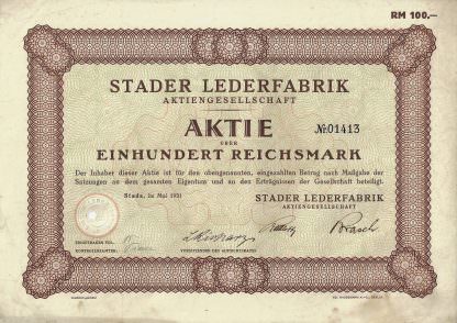 Stader Lederfabrik Aktiengesellschaft, 1931