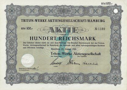 Triton-Werke Aktiengesellschaft/Hamburg, 1941