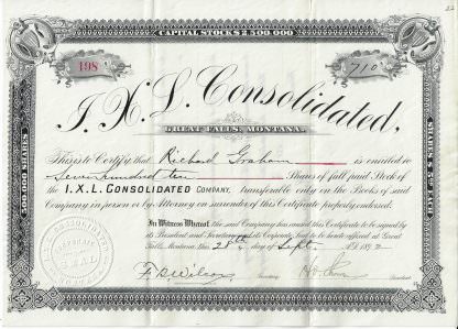 I.X.L. Consolidated Company, Great Falls, Montana (1891)