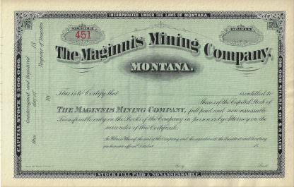 The Maginnis Mining Company, Montana, 1800er Jahre