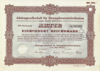 Aktiengesellschaft für Strumpfwarenfabrikation vorm. Max Segall, 1927
