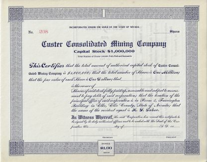 Custer Consolidated Mining Company, Wallace, Idaho