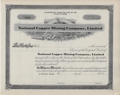 National Copper Mining Company, Limited, Idaho