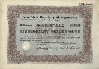 Zuckerfabrik Rastenburg Aktiengesellschaft in Rastenburg Ostpr., 1924 (heute: Ketrzyn)