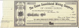 The Union Consolidated Mining Company of Cerro Gordo, 1870er Jahre
