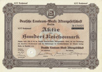 Deutsche Linoleum-Werke Aktiengesellschaft, Berlin (1933)