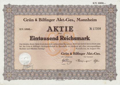 Grün & Bilfinger Akt.-Ges., Mannheim (1941)