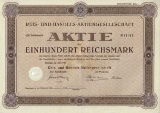 Reis- und Handels-Aktiengesellschaft, 1929