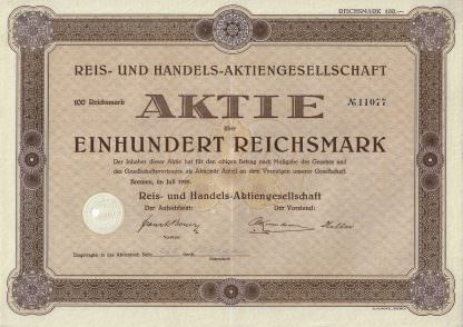 Reis- und Handels-Aktiengesellschaft, 1929