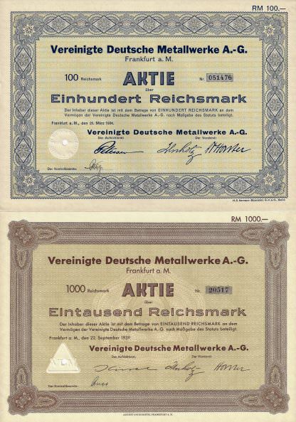 Vereinigte Deutsche Metallwerke AG, 1939