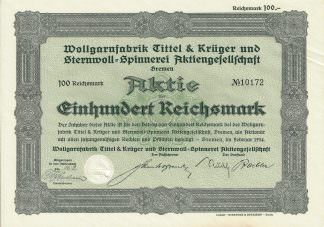 Wollgarnfabrik Tittel & Krüger und Sternwoll-Spinnerei Aktiengesellschaft, Bremen (1934)