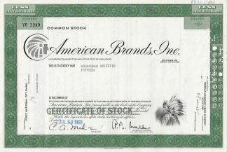 American Brands, Inc. - US-Tabak- und Spirituosenhersteller - Indianer Vignette