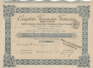 Comptoir Financier Francais S.A., 1908