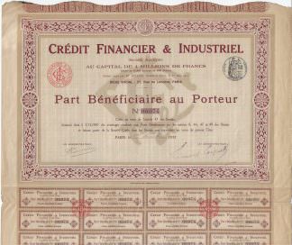 Credit Financier & Industriel S.A., 1912