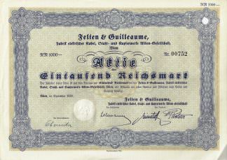 Felten & Guilleaume, Fabrik elektrischer Kabel, Stahl- und Kupferwerke Aktien-Gesellschaft, Wien (1939)