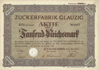 Zuckerfabrik Glauzig, 1929