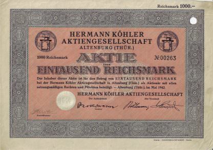 Hermann Köhler Aktiengesellschaft Altenburg (Thür.), 1942