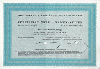 "Holderbank" Financiere Glarus A.-G. Glarus, 1964