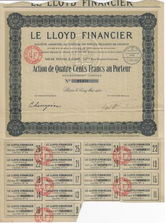Le Lloyd Financier S.A., 1920