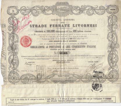 S.A. delle Strade Ferrate Livornesi, 1862