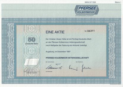 Pfersee-Kolbermoor Aktiengesellschaft, Augsburg (1987)