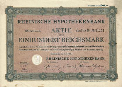 Rheinische Hypothekenbank, Mannheim (1928)