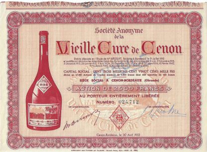 S.A. de la Vieille Cure de Cenon, 1952
