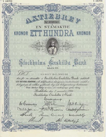 Stockholms Enskilda Bank (SEB-Bank), 1966