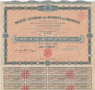 Societe Centrale des Banques de Province S.A., 1928