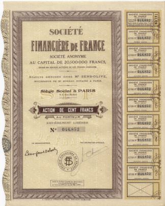 Societe Financiere de France S.A., 1934
