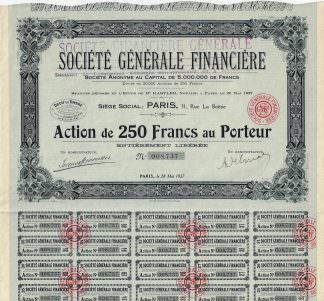 Societe Generale Financiere S.A., 1927