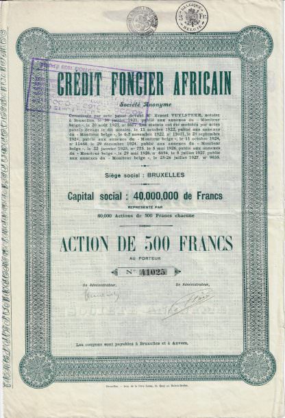 Credit Foncier Africain S.A., 1927