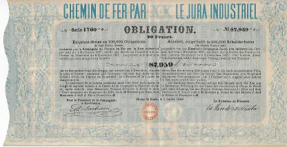 Chemin de Fer par Le Jura Industriel, 1858