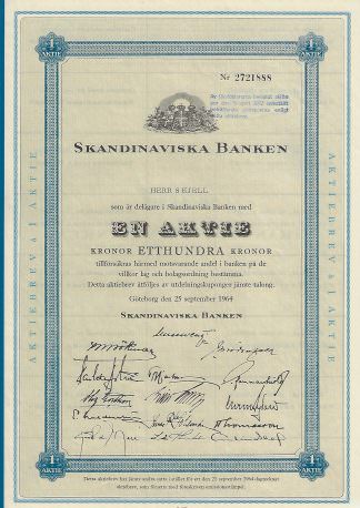 Skandinaviska Banken, 1964