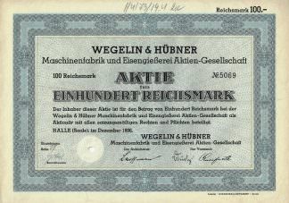 Wegelin & Hübner Maschinenfabrik Eisengießerei, Halle/Saale, 1936