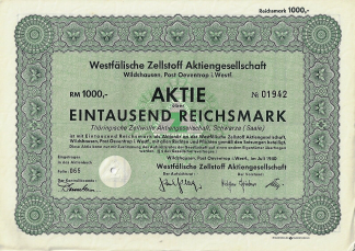 Westfälische Zellstoff Aktiengesellschaft Wildhausen, Post Oeventrop i. Westf., 1940