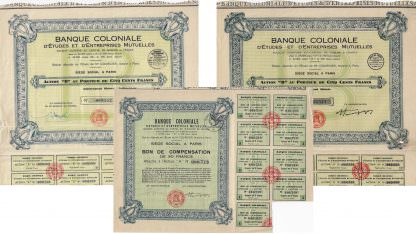 Banque Coloniale d'Etudes et d'Entreprises Mutuelles S.A. (1928-1931)