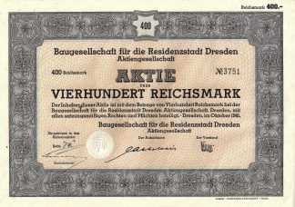 Baugesellschaft für die Residenzstadt Dresden Aktiengesellschaft, 1941