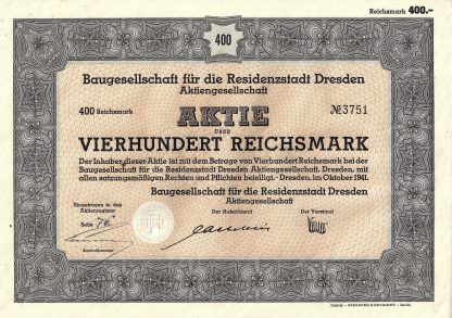 Baugesellschaft für die Residenzstadt Dresden Aktiengesellschaft, 1941