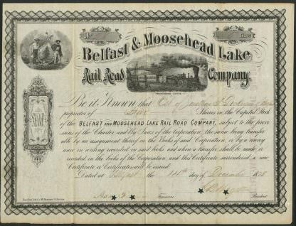 Belfast & Moosehead Lake Rail Road Company, 1878