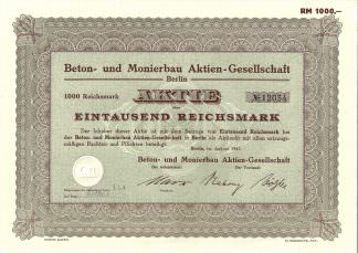 Beton- und Monierbau Aktien-Gesellschaft Berlin, 1941