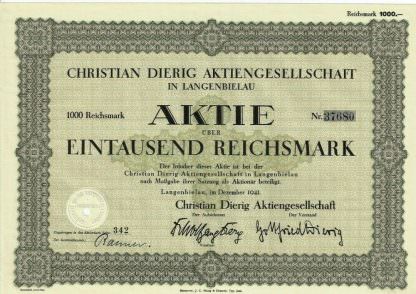 Christian Dierig Aktiengesellschaft in Langenbielau, 1941