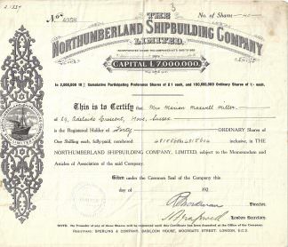 The Northumberland Shipbuilding Company, 1920