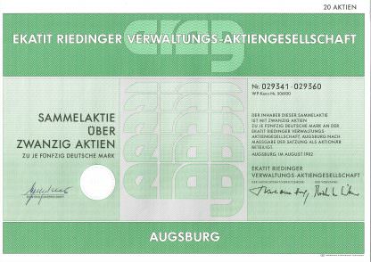 Ekatit Riedinger Verwaltungs-Aktiengesellschaft, 1982