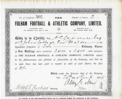 The Fulham Football & Athletic Company, Limited (1905)