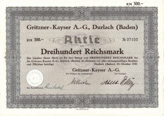 Gritzner-Kayser A.-G., Durlach (Baden), 1937