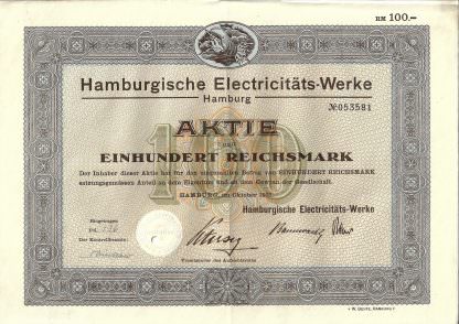 Hamburgische Electricitäts-Werke Hamburg, 1931