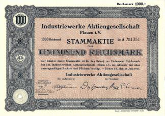 Industriewerke Aktiengesellschaft Plauen i.V. (1933)